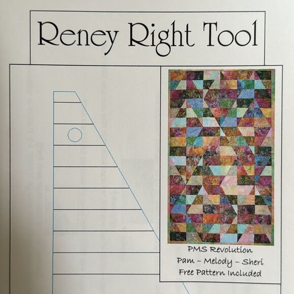 Reney Right Tool Quilting Ruler 30/60/90 Degree NWT - Picture 2 of 8